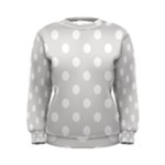 Polka Dots - White on Platinum Gray Women s Sweatshirt