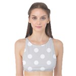 Polka Dots - White on Platinum Gray Tank Bikini Top