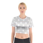Polka Dots - White on Platinum Gray Cotton Crop Top