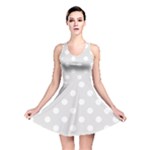 Polka Dots - White on Platinum Gray Reversible Skater Dress