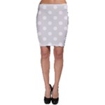 Polka Dots - White on Platinum Gray Bodycon Skirt