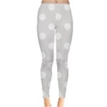Polka Dots - White on Platinum Gray Women s Leggings