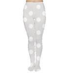 Polka Dots - White on Platinum Gray Women s Tights