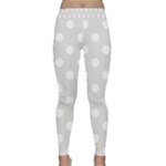Polka Dots - White on Platinum Gray Yoga Leggings
