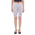 Polka Dots - White on Platinum Gray Yoga Cropped Leggings