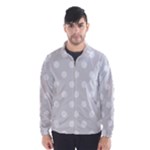 Polka Dots - White on Platinum Gray Wind Breaker (Men)