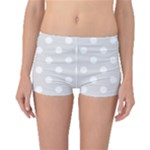 Polka Dots - White on Platinum Gray Boyleg Bikini Bottoms