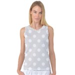 Polka Dots - White on Platinum Gray Women s Basketball Tank Top