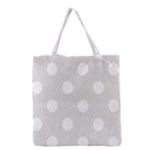 Polka Dots - White on Platinum Gray Grocery Tote Bag