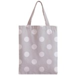 Polka Dots - White on Platinum Gray Zipper Classic Tote Bag
