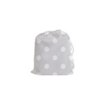 Polka Dots - White on Platinum Gray Drawstring Pouch (XS)
