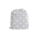 Polka Dots - White on Platinum Gray Drawstring Pouch (M)