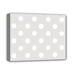 Polka Dots - White on Platinum Gray Deluxe Canvas 14  x 11  (Stretched)