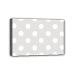 Polka Dots - White on Platinum Gray Mini Canvas 6  x 4  (Stretched)
