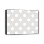Polka Dots - White on Platinum Gray Mini Canvas 7  x 5  (Stretched)