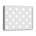 Polka Dots - White on Platinum Gray Canvas 10  x 8  (Stretched)