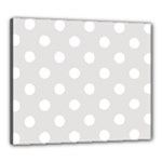 Polka Dots - White on Platinum Gray Canvas 24  x 20  (Stretched)