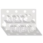 Polka Dots - White on Platinum Gray Best Friends 3D Greeting Card (8x4)