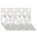 Polka Dots - White on Platinum Gray MOM 3D Greeting Card (8x4)