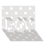 Polka Dots - White on Platinum Gray BOY 3D Greeting Card (7x5)
