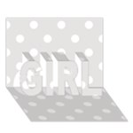 Polka Dots - White on Platinum Gray GIRL 3D Greeting Card (7x5)