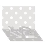 Polka Dots - White on Platinum Gray LOVE Bottom 3D Greeting Card (7x5)