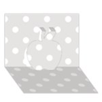 Polka Dots - White on Platinum Gray Apple 3D Greeting Card (7x5)