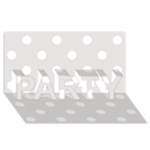 Polka Dots - White on Platinum Gray PARTY 3D Greeting Card (8x4)