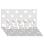 Polka Dots - White on Platinum Gray SORRY 3D Greeting Card (8x4)