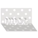 Polka Dots - White on Platinum Gray HUGS 3D Greeting Card (8x4)