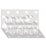 Polka Dots - White on Platinum Gray Best Wish 3D Greeting Card (8x4)