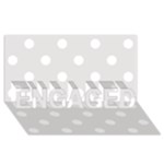 Polka Dots - White on Platinum Gray ENGAGED 3D Greeting Card (8x4)