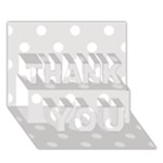 Polka Dots - White on Platinum Gray THANK YOU 3D Greeting Card (7x5)