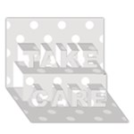 Polka Dots - White on Platinum Gray TAKE CARE 3D Greeting Card (7x5)