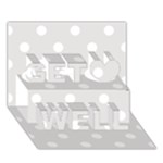 Polka Dots - White on Platinum Gray Get Well 3D Greeting Card (7x5)