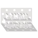 Polka Dots - White on Platinum Gray Laugh Live Love 3D Greeting Card (8x4)