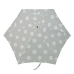 Polka Dots - White on Platinum Gray Mini Umbrella
