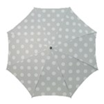 Polka Dots - White on Platinum Gray Golf Umbrella