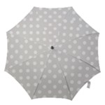 Polka Dots - White on Platinum Gray Hook Handle Umbrella (Small)