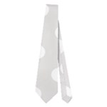 Polka Dots - White on Platinum Gray Necktie (Two Side)
