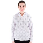 Polka Dots - Platinum Gray on White Women s Zipper Hoodie