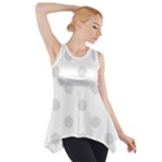 Polka Dots - Platinum Gray on White Side Drop Tank Tunic