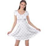 Polka Dots - Platinum Gray on White Cap Sleeve Dress
