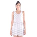 Polka Dots - Platinum Gray on White Scoop Neck Skater Dress