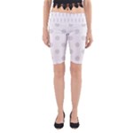Polka Dots - Platinum Gray on White Yoga Cropped Leggings