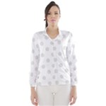 Polka Dots - Platinum Gray on White Wind Breaker (Women)