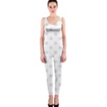 Polka Dots - Platinum Gray on White OnePiece Catsuit