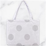 Polka Dots - Platinum Gray on White Mini Tote Bag