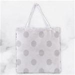 Polka Dots - Platinum Gray on White Grocery Tote Bag