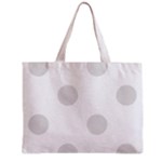 Polka Dots - Platinum Gray on White Zipper Mini Tote Bag